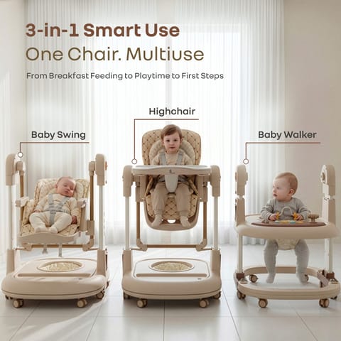 R for Rabbit Marshmallow Trio Beige High Chair