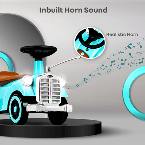 R for Rabbit Speedster Royal Blue Brown Rideon Car