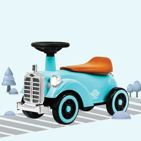 R for Rabbit Speedster Royal Blue Brown Rideon Car