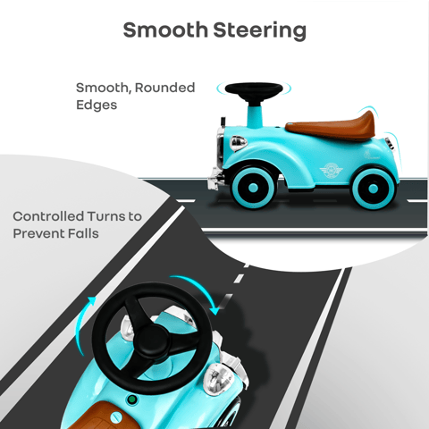 R for Rabbit Speedster Royal Blue Brown Rideon Car