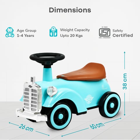 R for Rabbit Speedster Royal Blue Brown Rideon Car