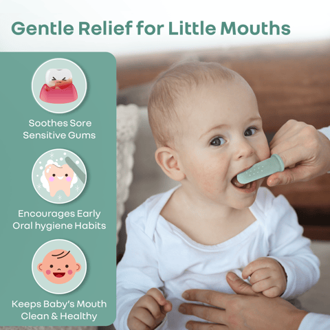 R for Rabbit Tiny Smiles Gummy Olive Green Kids Toothbrush