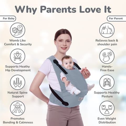 R for Rabbit Upsy Daisy Cozy Grey Baby Carrier