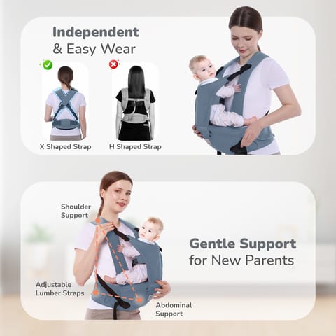 R for Rabbit Upsy Daisy Cozy Grey Baby Carrier