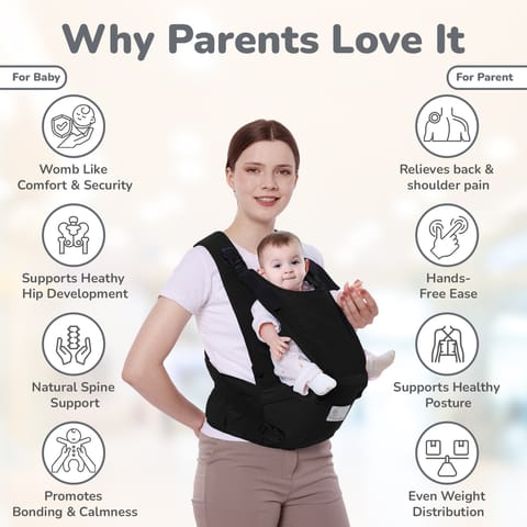 R for Rabbit Upsy Daisy Cozy Black Baby Carrier
