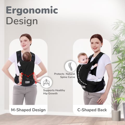 R for Rabbit Upsy Daisy Cozy Black Baby Carrier