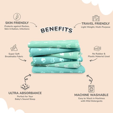 R for Rabbit Dry&nbsp;Nap L-Pack of 2 Green & Blue Dry Sheet