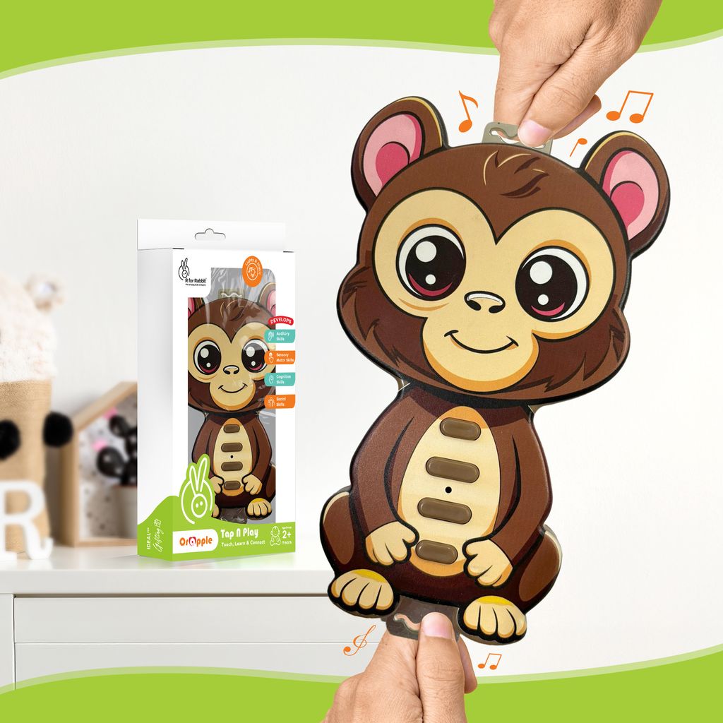R for Rabbit Orapple Tap N Play Monkey Musical Toy