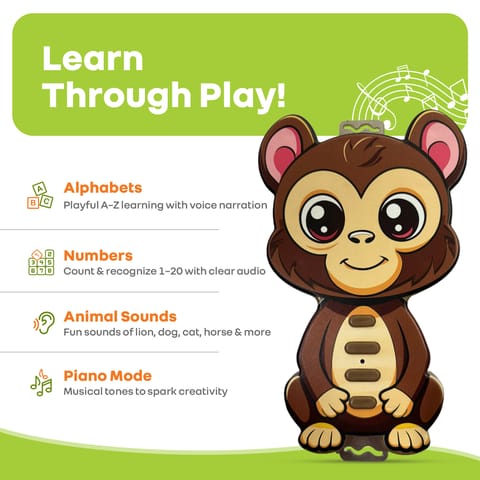 R for Rabbit Orapple Tap N Play Monkey Musical Toy