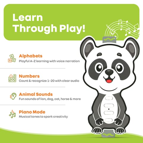 R for Rabbit Orapple Tap N Play Panda Musical Toy