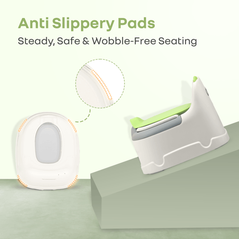 R for Rabbit Tiny Tots Dino White Green Potty Seat