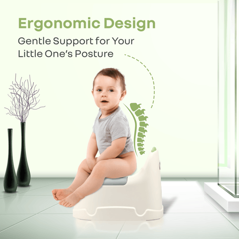 R for Rabbit Tiny Tots Dino White Green Potty Seat