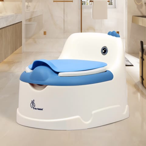 R for Rabbit Tiny Tots Dino White Blue Potty Seat