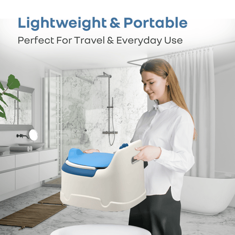 R for Rabbit Tiny Tots Dino White Blue Potty Seat