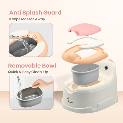 R for Rabbit Tiny Tots Dino White Pink Potty Seat