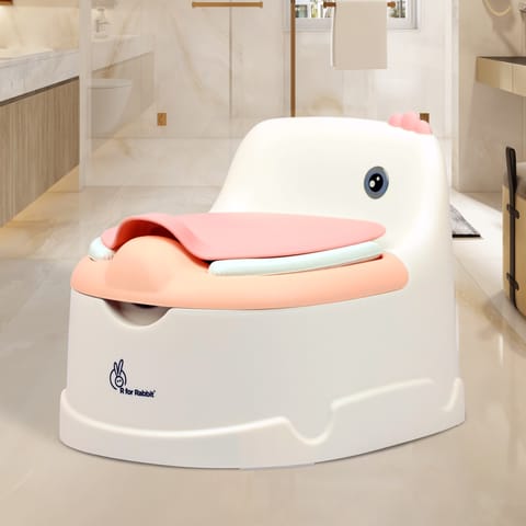 R for Rabbit Tiny Tots Dino White Pink Potty Seat