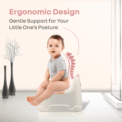 R for Rabbit Tiny Tots Dino White Pink Potty Seat