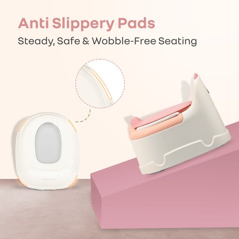 R for Rabbit Tiny Tots Dino White Pink Potty Seat