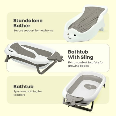 R for Rabbit Bubble Double Bunny Grey Bath Tub