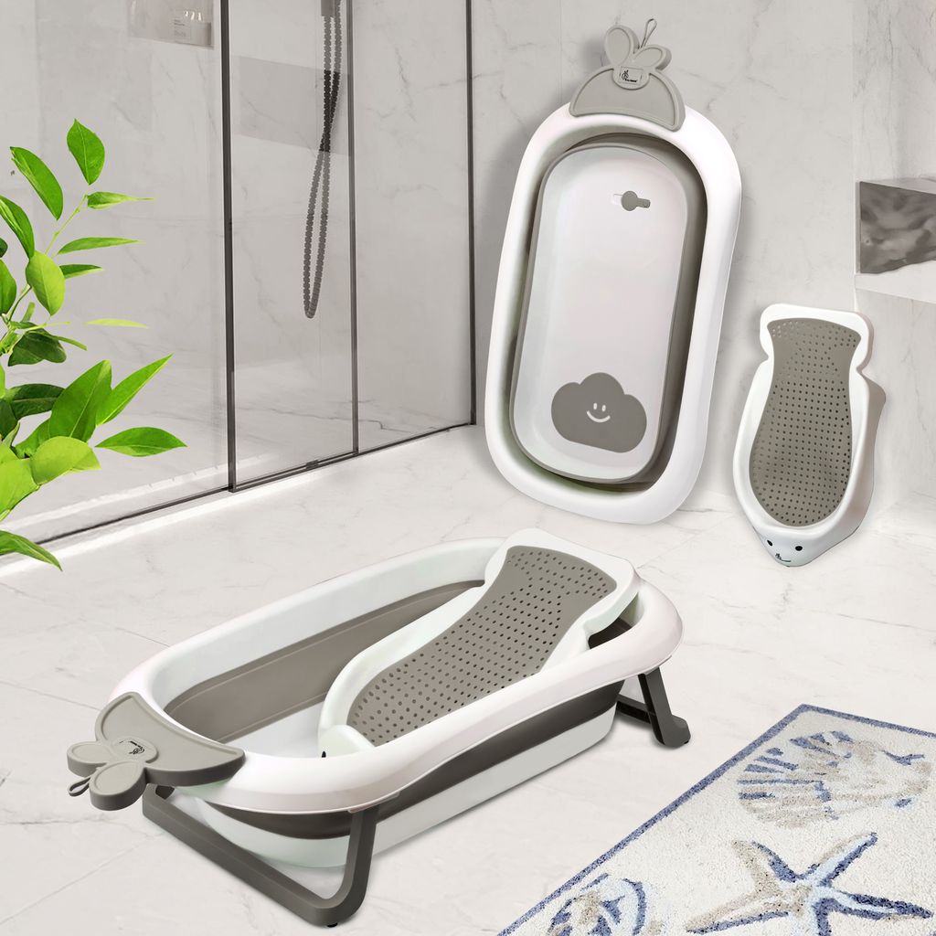 R for Rabbit Bubble Double Bunny Grey Bath Tub