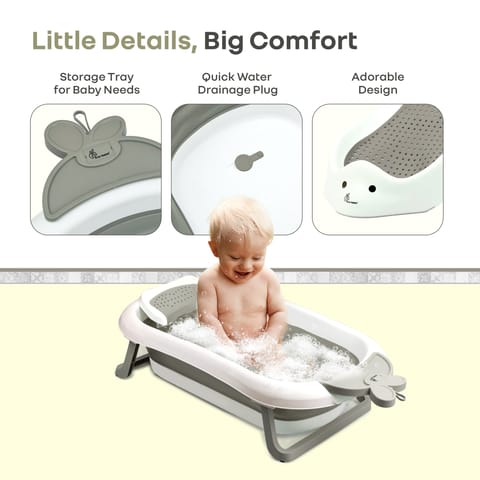 R for Rabbit Bubble Double Bunny Grey Bath Tub