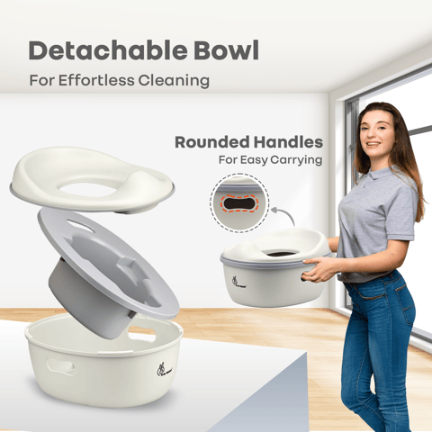 R for Rabbit Tiny Tots Mellow White Grey Potty Seat