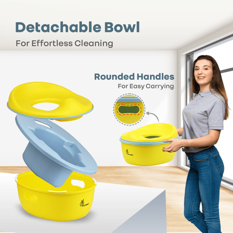 R for Rabbit Tiny Tots Mellow Yellow Blue Potty Seat