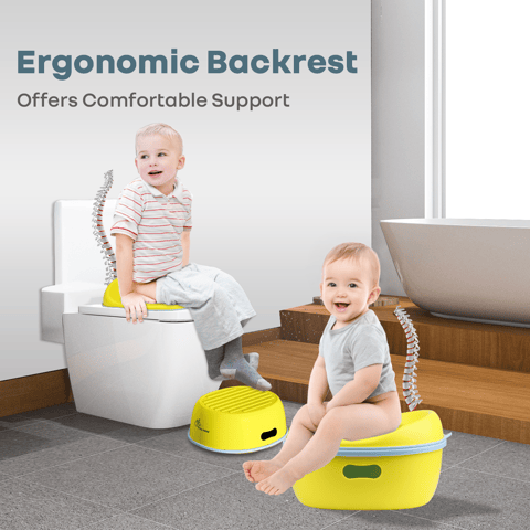 R for Rabbit Tiny Tots Mellow Yellow Blue Potty Seat