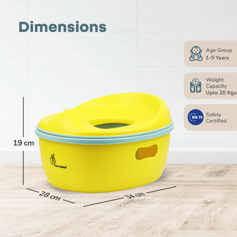 R for Rabbit Tiny Tots Mellow Yellow Blue Potty Seat