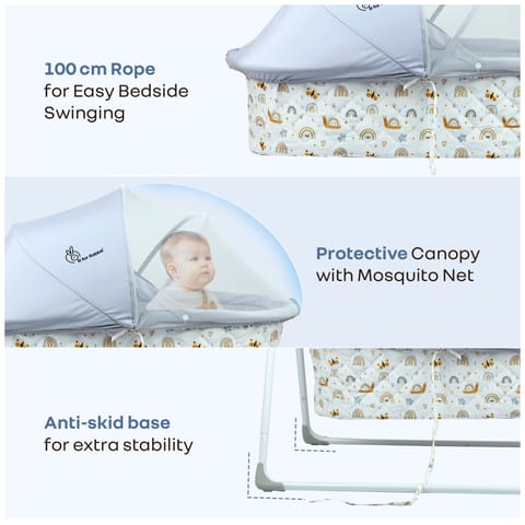 R for Rabbit Lullabies Manual Grey Multi Cradle