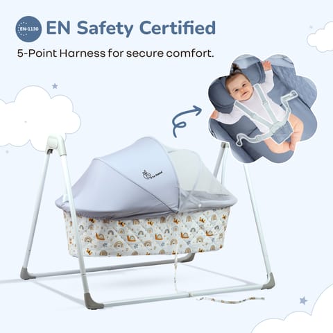 R for Rabbit Lullabies Manual Grey Multi Cradle