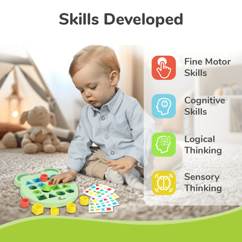 R for Rabbit Orapple Match N Learn Green Multi Shape Sorter