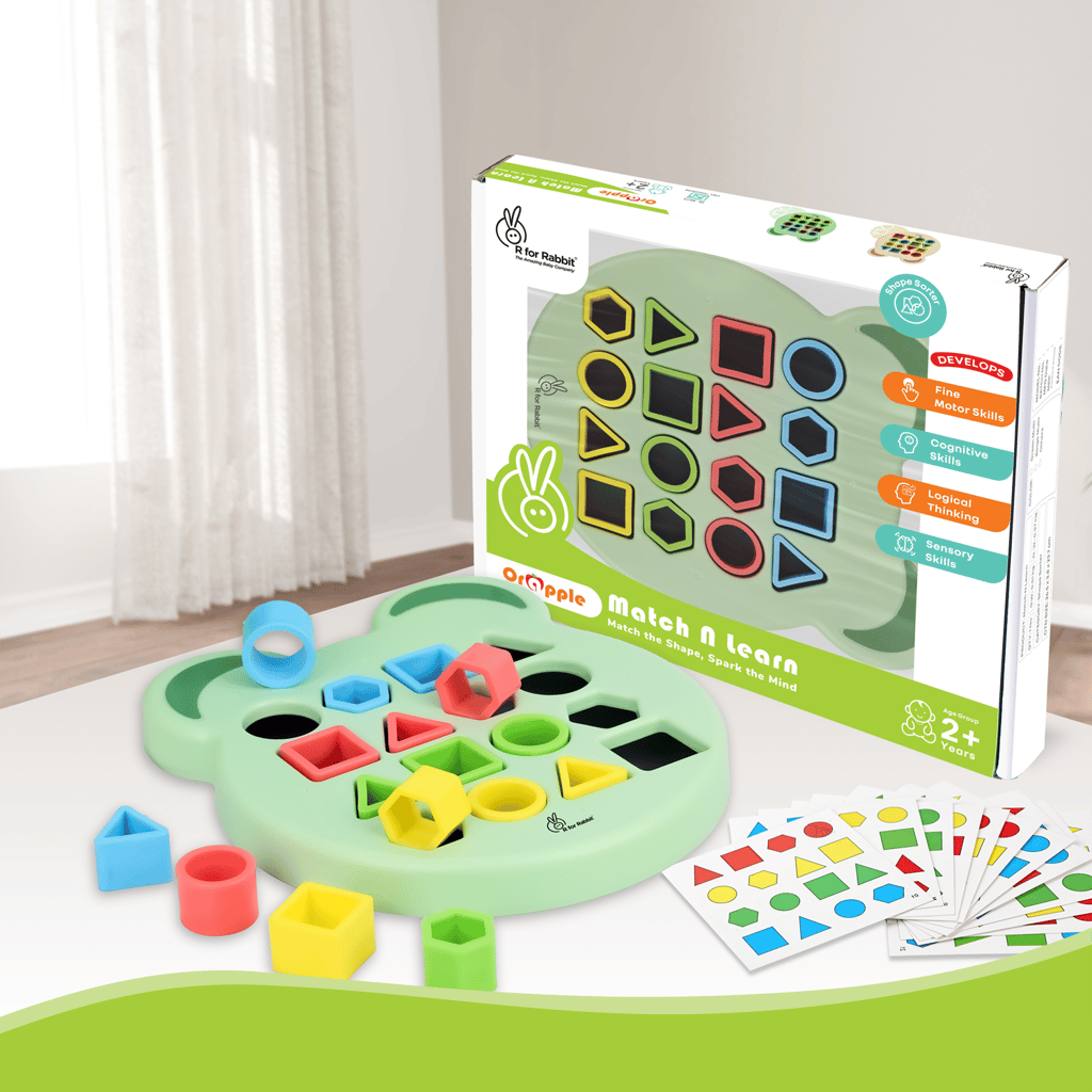 R for Rabbit Orapple Match N Learn Green Multi Shape Sorter