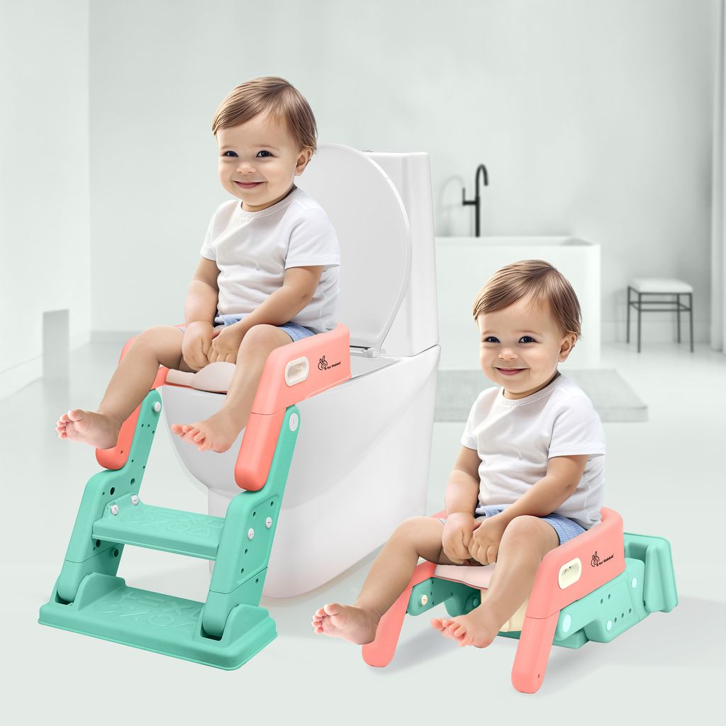 R for Rabbit Hilltop Booster Peach Green Potty Step Stool