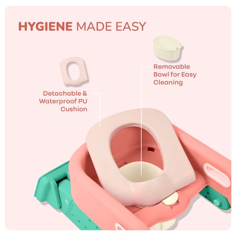 R for Rabbit Hilltop Booster Peach Green Potty Step Stool