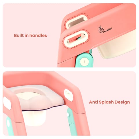 R for Rabbit Hilltop Booster Peach Green Potty Step Stool