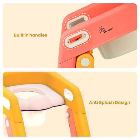 R for Rabbit Hilltop Booster Yellow Peach Potty Step Stool