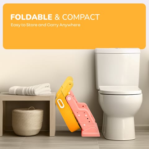 R for Rabbit Hilltop Booster Yellow Peach Potty Step Stool