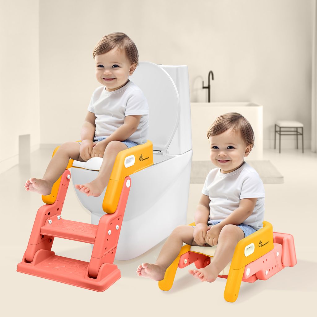 R for Rabbit Hilltop Booster Yellow Peach Potty Step Stool