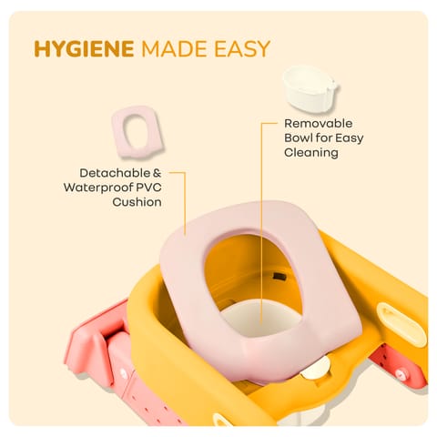 R for Rabbit Hilltop Booster Yellow Peach Potty Step Stool