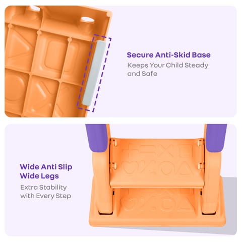 R for Rabbit Hilltop Booster Purple Orange Potty Step Stool