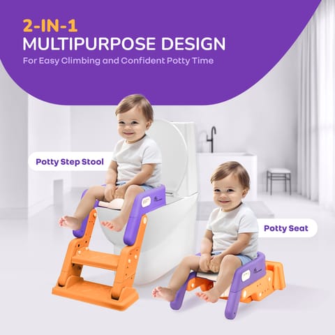 R for Rabbit Hilltop Booster Purple Orange Potty Step Stool