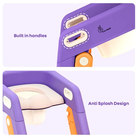 R for Rabbit Hilltop Booster Purple Orange Potty Step Stool