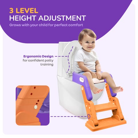 R for Rabbit Hilltop Booster Purple Orange Potty Step Stool