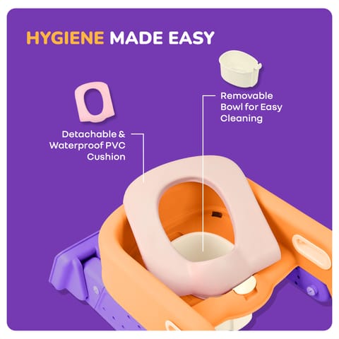 R for Rabbit Hilltop Booster Purple Orange Potty Step Stool