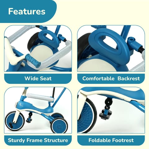 R for Rabbit Tiny Toes Karizma  Blue Grey Tricycle