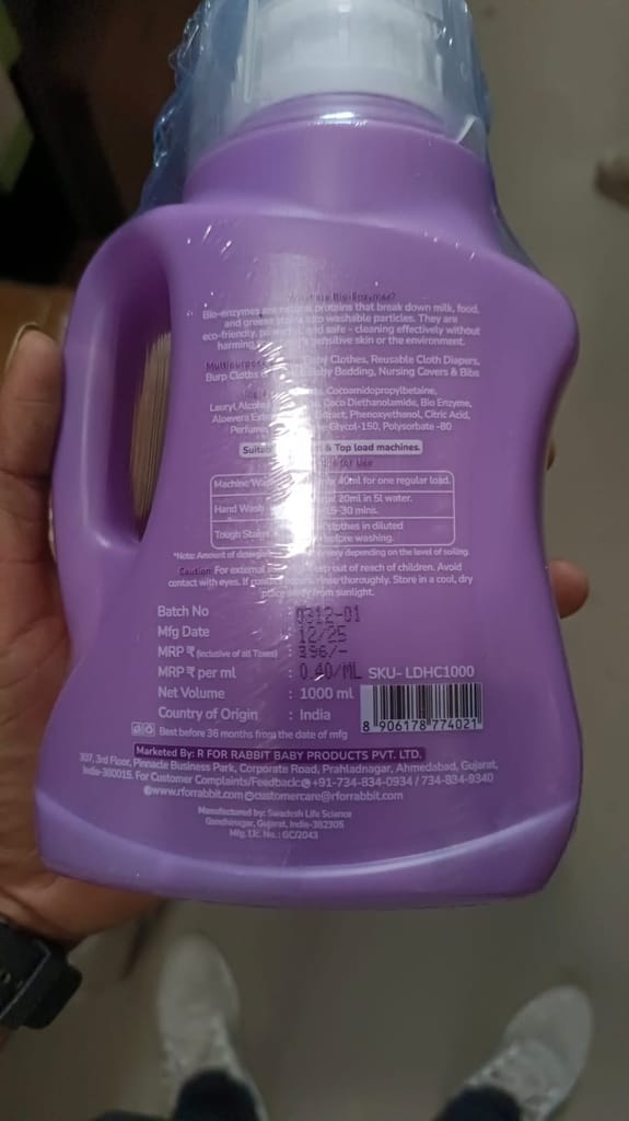 R for Rabbit Hygocare Liquid Detergent-1000ml White Liquid Detergent