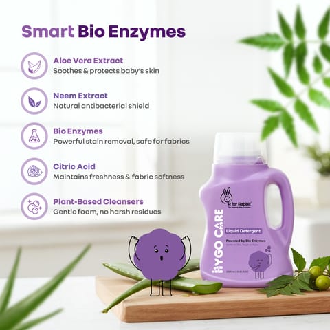 R for Rabbit Hygocare Liquid Detergent-1000ml White Liquid Detergent