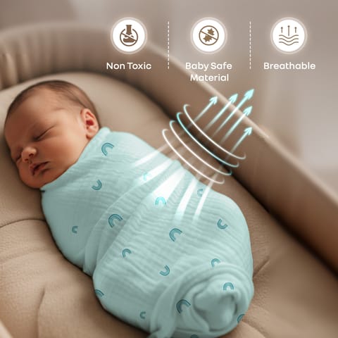 R for Rabbit Cuddlez (Pack of 3) Multicolor Aqua Swaddle