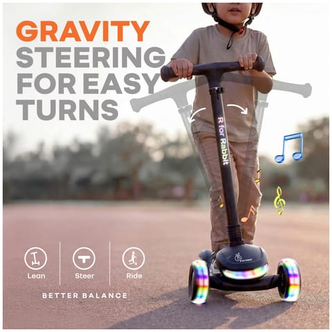 R for Rabbit Road Runner Jazz Pure Black Scooter